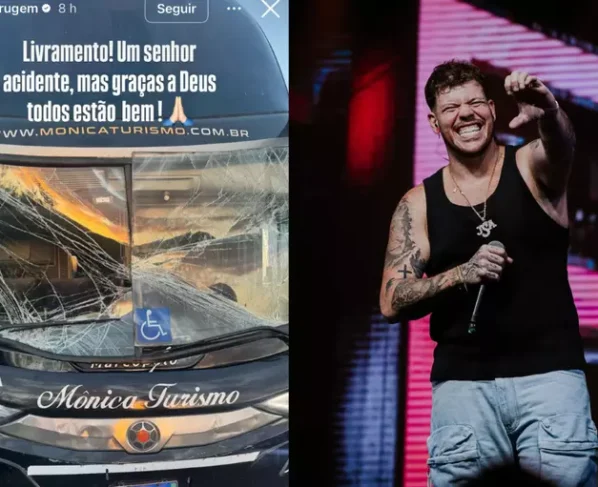 Ferrugem e a equipe sofreram um acidente de ônibus neste domingo (20) após um show no Rio Grande do Sul.