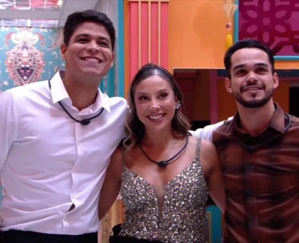 João Pedro, Guilherme e Renata estão na disputa pela vitória do BBB 25, cuja grande final acontece nesta terça-feira (22). Foto: Globoplay