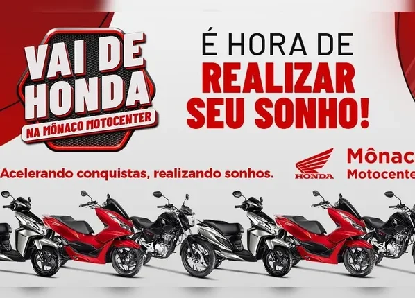 Descubra as ofertas da Mônaco Motocenter para motocicletas Honda com entrada zero e parcelas acessíveis. Confira os modelos disponíveis!