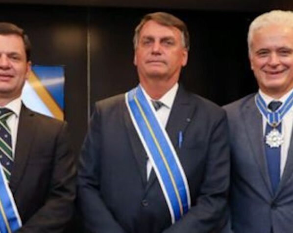 Anderson Torres, Jair Bolsonaro e Antonio Lorenzo no Ministério da Justiça