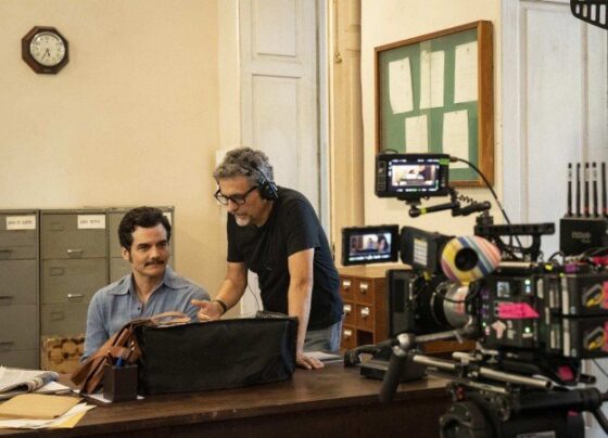 Cena do filme O agente secreto, com Kleber Mendonça Filho e Wagner Moura -  (crédito:  Victor Juca/Divulgacao)