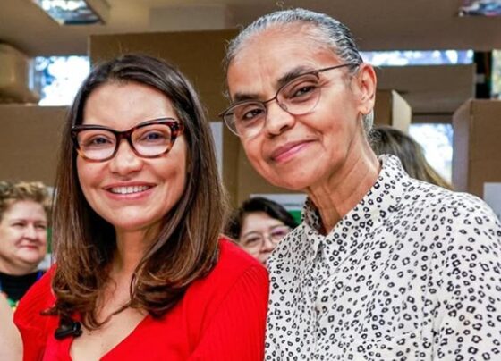 Marina Silva em sessão de comissão no Senado