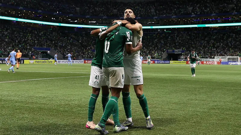 O jogador Flaco López, da SE Palmeiras, comemora seu gol contra a equipe do C Sporting Cristal, durante partida válida pela fase de grupos, da Copa Libertadores, na arena Allianz Parque. (Foto: Cesar Greco/Palmeiras/by Canon