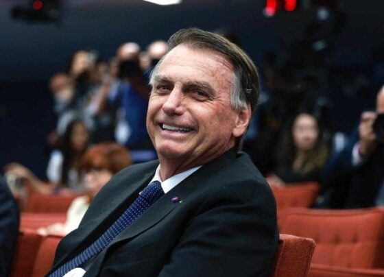 Bolsonaro durante interrogatório no STF -  (crédito: Fellipe Sampaio/STF)