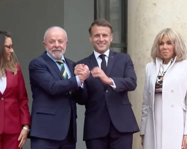 Janja, Lula, Macron e Brigitte Macron na França