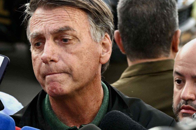 O ex-presidente Jair Bolsonaro prestou depoimento à Polícia Federal no inquérito que apura a conduta do filho nos Estados Unidos -  (crédito: AFP)